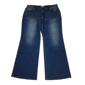 NWOT SENE Studios Medium Wash True Boot Cut 5 Pocket Logo Hardware Bespoke Jeans